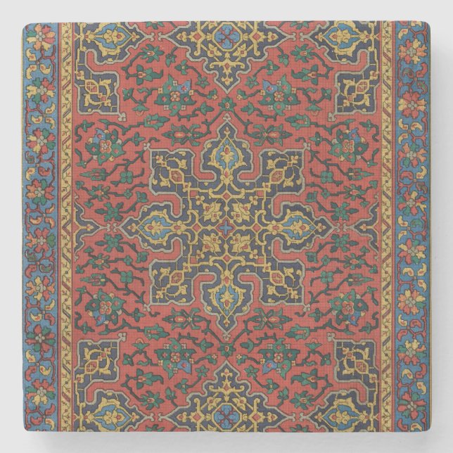 Persian Rug Carpet Red Blue Classic Steinuntersetzer (Vorderseite)