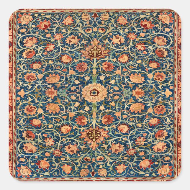 Persian Rug Design Quadratischer Aufkleber (Vorderseite)