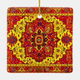 PERSIAN RUG - Rot und Gelb Keramikornament