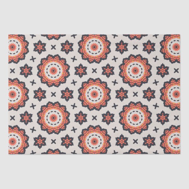 Persian Star Pattern Yellow Beige Orange Seidenpapier (Vorderseite)
