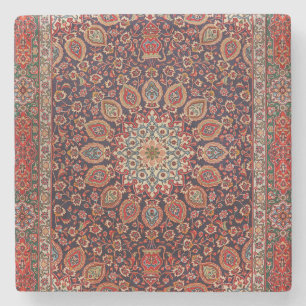 Persian Tabriz Black Radial Geometric  Steinuntersetzer