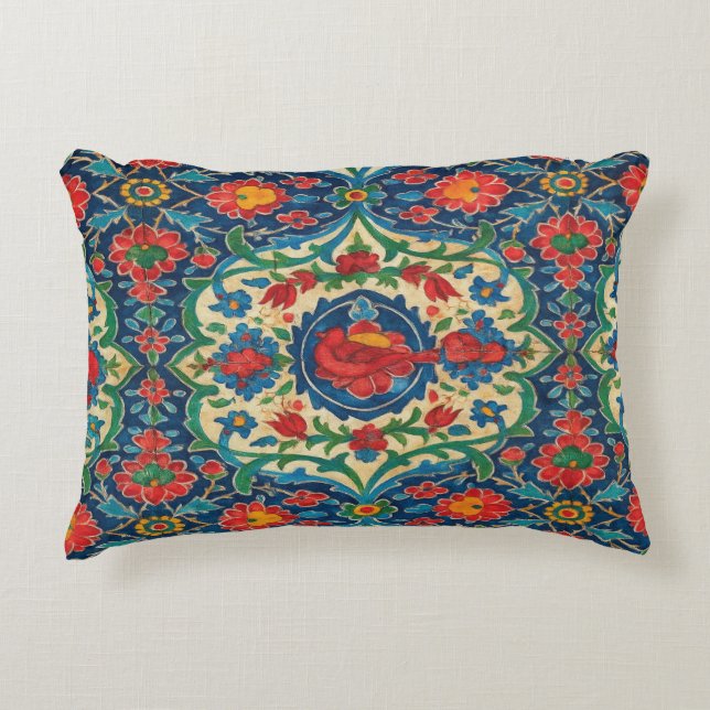 Persian Tile Art Throw Pillow – Colorful Tradition Dekokissen (Vorderseite)