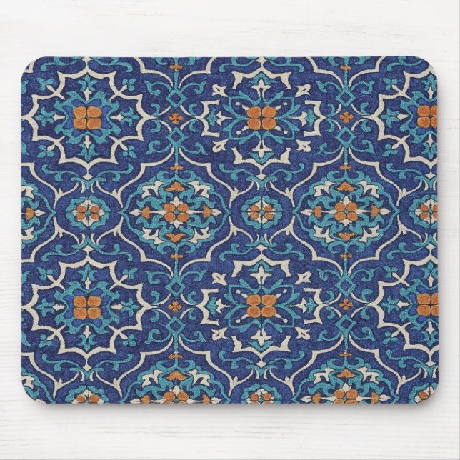 Persian Tile Pattern Mouse Pad – Elegant Blue Geom Mousepad (Vorne)