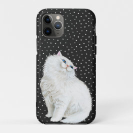 Persianische weiße Katze schwarz Case-Mate iPhone Hülle