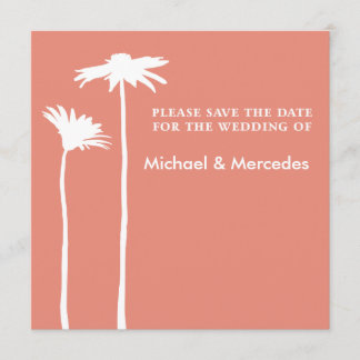 Persimmon Daisy Blooms Save the Date Einladung