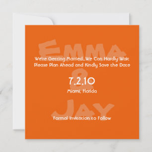 Persimmon einfach Save the Date farbig