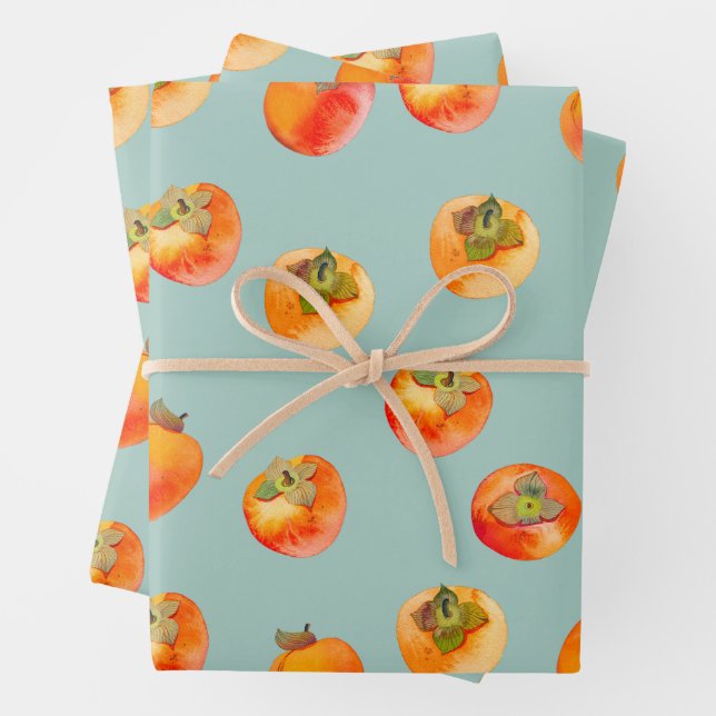 Persimmon Fruit Tiled Geschenkpapier Set (Beispiel)