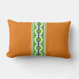 Persimmon Orange Hexagon Chain Trim Coastal Chic Lendenkissen