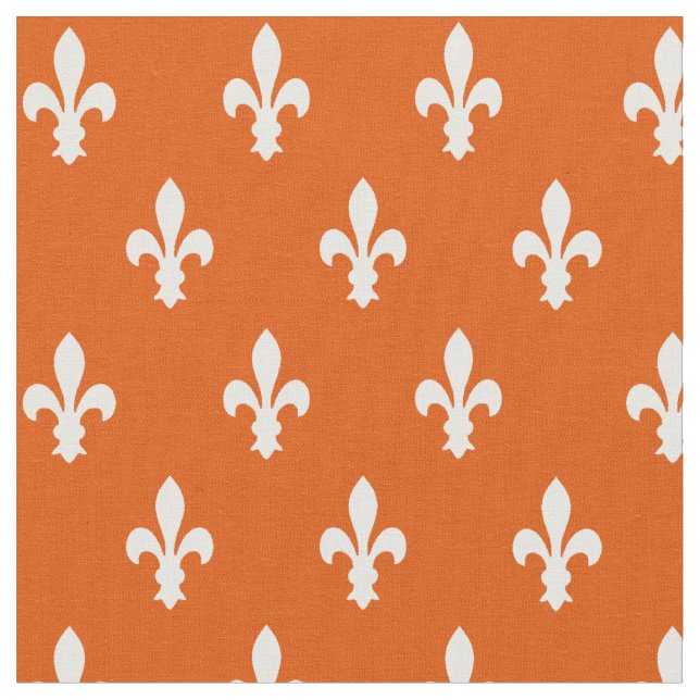 Persimmon Viktorianisch Fleur de Lys Fabric Stoff (Nahaufnahme)