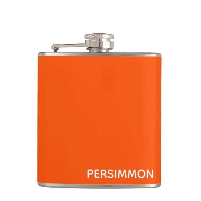 Persimmonroter Farbname Flachmann (Vorderseite)