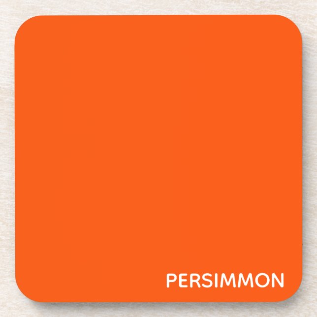 Persimmonroter Farbname Getränkeuntersetzer (Vorderseite)