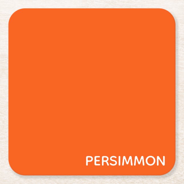 Persimmonroter Farbname Rechteckiger Pappuntersetzer (Vorderseite)