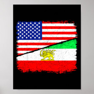 Persisch-amerikanische Flagge USA Persien Wurzeln Poster