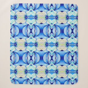 Persisch Blaues Muster mit geometrischen Formen Sherpadecke