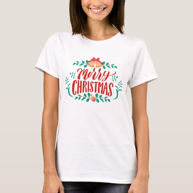 Persisch Grün frohe Weihnachten T - Shirt der Frau (Vorderseite)