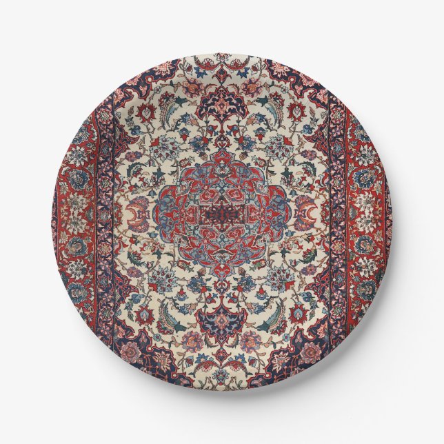 Persischblaue Creme  Pappteller (Vorderseite)