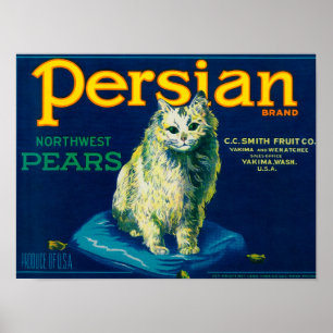 Persische Birnen-Kiste LabelYakima, WA Poster