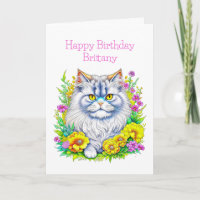 Persische Cat-Blume Personalisiert Geburtstag