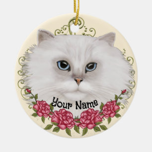 Persische Cat-Rose Keramik Ornament