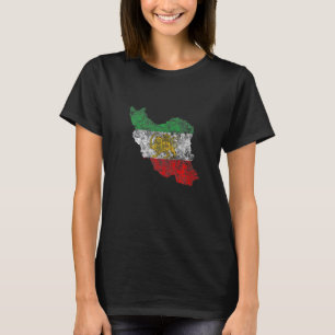 Persische Flagge und Karte Persien Iran Prix T-Shirt