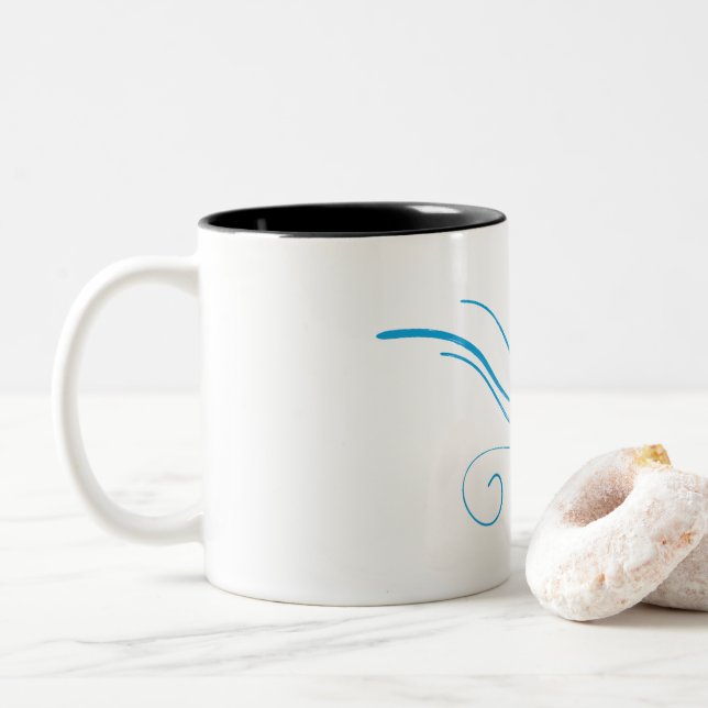 Persische Kalligrafie (RUMI) Zweifarbige Tasse (Mit Donut)