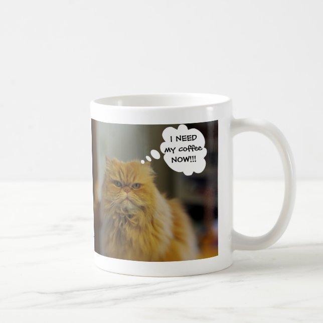 Persische Katze benötigt Kaffee-Tasse Kaffeetasse (Rechts)