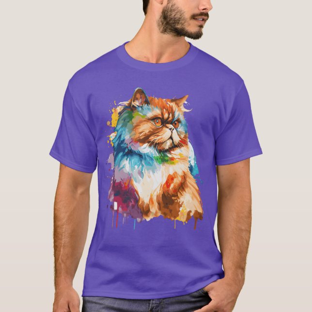Persische Katze Farbe im Wasser Färbende persische T-Shirt (Vorderseite)