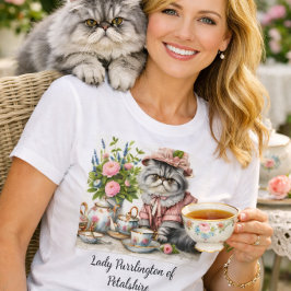 Persische Katze in Perlhut Perlen im Tee-Party T-Shirt