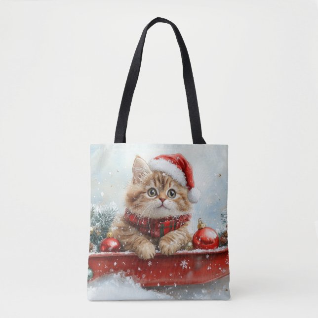 Persische Katze in Sledge Let it Schnee Weihnachte (Vorderseite)