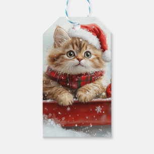 Persische Katze in Sledge Let it Schnee Weihnachte Geschenkanhänger