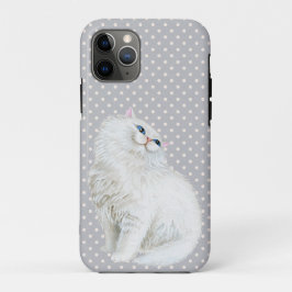 Persische Katze mit grauen und weißen Punkten Case-Mate iPhone Hülle