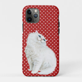 Persische Katze mit roten und weißen Punkten Case-Mate iPhone Hülle