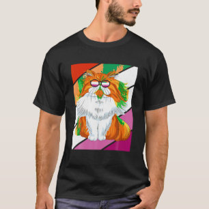 Persische Katze mit stolzer lesbischer Flagge LGBT T-Shirt
