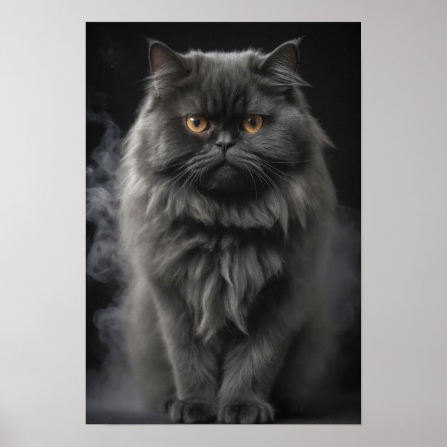 Persische Katze Tier Elegantes Dramatisches Portra Poster (Vorne)