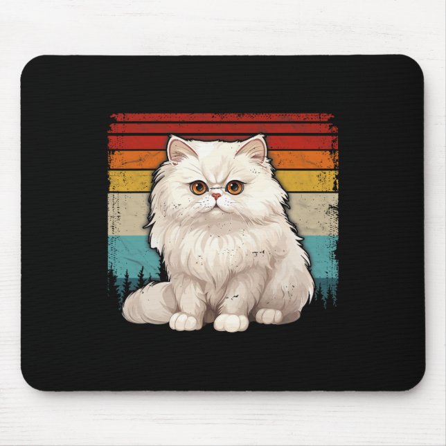 Persische Katze Vintag erschüttert Retro-Stil Cool Mousepad (Vorne)