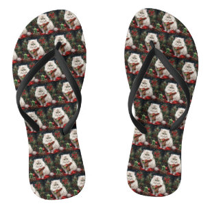 Persische Katze zu Schnee Weihnachten Flip Flops