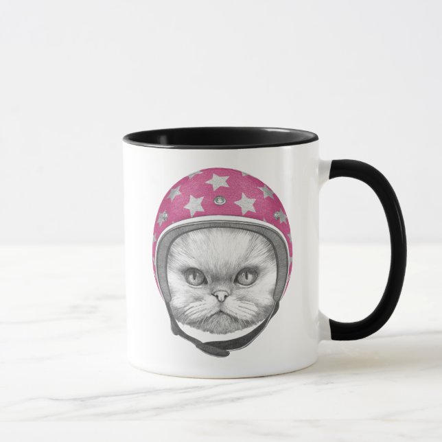 Persische Katzen-Motorrad-Reiter Tasse (Rechts)