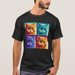 Persische Katzen Pop Illustration Farbige Tiermänn T-Shirt