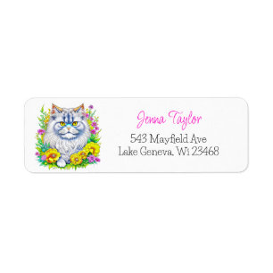 Persische Katzengelbe und rosa Blume Personalisier