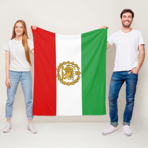 Persische Löwen und Sonnenflagge Krone Pahlavi Mon Fleecedecke