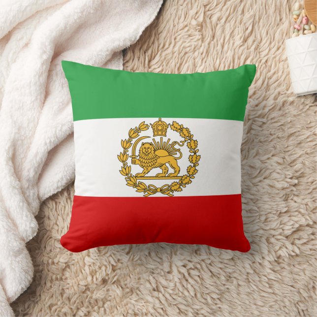 Persische Löwen und Sonnenflagge Krone Pahlavi Mon Kissen (Decke)