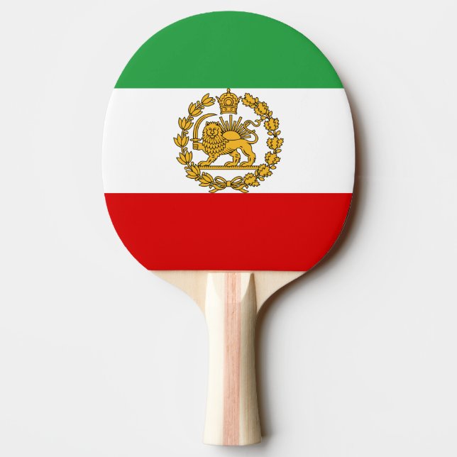 Persische Löwen und Sonnenflagge Krone Pahlavi Mon Tischtennis Schläger (Rückseite)