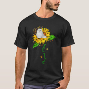 Persische Mama Niedliche Katze auf Sonnenblumenpaw T-Shirt
