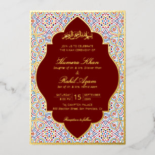 Persische Mihrab künstlerische islamische Hochzeit Folieneinladung