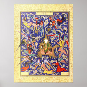 Persische Miniatur: Das Mi'raj des Prophets Poster