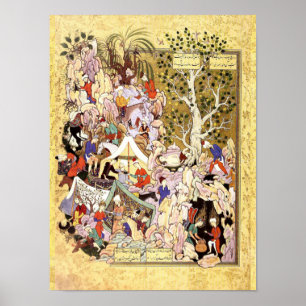 Persische Miniatur: Yusuf wird aus dem Brunnen Poster