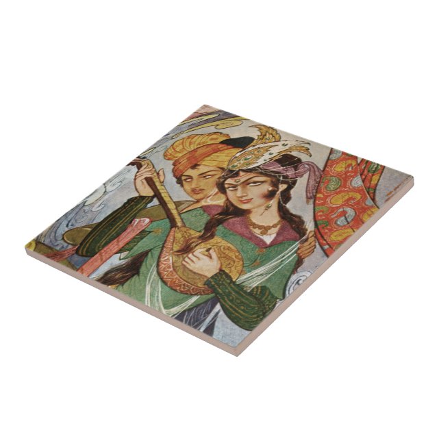 Persische Nymphe mit setar Fliese (Seite)