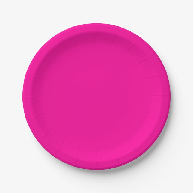Persische Rose tief rosa Pappteller (Vorderseite)
