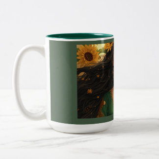 Persische Sonnenblumen-Dame Tasse | Elegante Blume