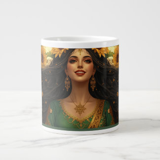 Persische Sonnenblumen-Damen-Tasse | Elegante Blum Jumbo-Tasse